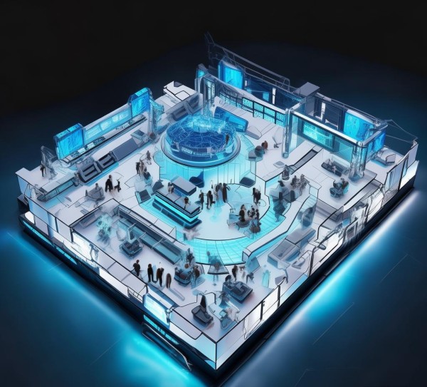 科技活动平面设计方案图，创新科技活动空间的视觉规划与功能布局解析